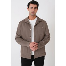 Efor Comfort Fit Torba Cepli Esnek Pamuk Vizon Gömlek Ceket C 755