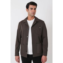 Efor Comfort Fit Torba Cepli Esnek Pamuk Haki Gömlek Ceket C 755