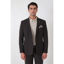 Efor Slim Fit Torba Cep Esnek Pamuklu Kahverengi Ceket C 754