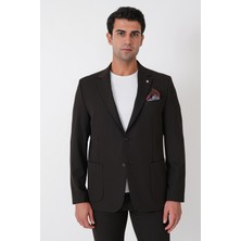 Efor Comfort Fit Esnek Pamuklu Torba Cep Kahverengi Blazer Ceket C 743