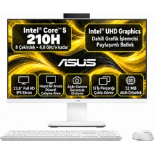 Asus V440VAK-C58512W0D S4 Intel Core 5 210H 32GB Ram 512GB SSD 23,8" Windows 11 Pro Beyaz All In One Masaüstü Bilgisayar