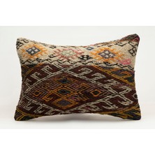 Kilim Wholesale El Yapımı Kilimden Yapılmış Vintage Kırlent Kılıfı, Yün, 40X60 cm