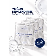 Renaissance Anti-Aging Kök Hücre & Peptitli Kağıt Yüz Maskesi 3'lü Set | Hyalüronik Asit | Yoğun Nem ve Bakım