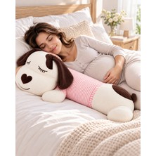 Nunu 60 cm Uzun Köpek Peluş Sarılma Yastığı Yumuşak Uyku Arkadaşı Hamile Yastığı Sevimli Peluş Oyuncak