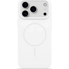 Velvoria iPhone 17 Pro Max Mag Core Akıllı Magsafe Animasyonlu Silikon Kılıf Beyaz