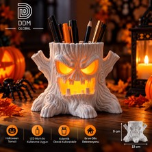 Ddm Global Halloween Hayalet Ağaç Dekoratif Kalemlik ve LED Mumluk – Cadılar Bayramı Temalı Masaüstü Dekorasyon