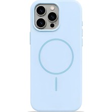 Velvoria iPhone 16 Pro Mag Core Akıllı Magsafe Animasyonlu Silikon Kılıf Açık Mavi