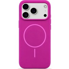 Velvoria iPhone 17 Pro 6.3" Mag Core Akıllı Magsafe Animasyonlu Silikon Kılıf Fuşya