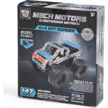 Mech Motors Motorlu Metal Yapı Seti 4x4 Arazi Aracı 147 Parça - Pilli Stem Oyuncak Araba Kiti 8+ Yaş