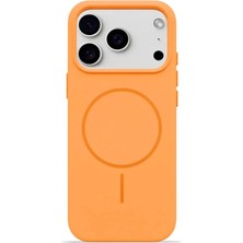 Velvoria iPhone 17 Pro 6.3" Mag Core Akıllı Magsafe Animasyonlu Silikon Kılıf Turuncu