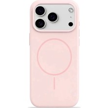 Velvoria iPhone 17 Pro 6.3" Mag Core Akıllı Magsafe Animasyonlu Silikon Kılıf Açık Pembe
