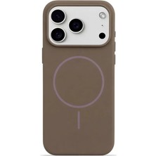 Velvoria iPhone 17 Pro Max Mag Core Akıllı Magsafe Animasyonlu Silikon Kılıf Kahverengi