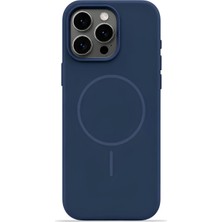 Velvoria iPhone 15 Pro Mag Core Akıllı Magsafe Animasyonlu Silikon Kılıf Lacivert
