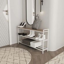 AYK7375 Modern Ahşap ve Metal Ayakkabılık