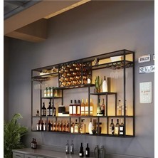 ŞRP7439 Modern Duvara Monte Metal Şaraplık Standı