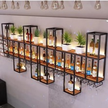 ŞRP4285 Modern Duvara Monte Metal Şaraplık Standı