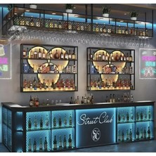 ŞRP4012 Modern Duvara Monte Metal Panel Şaraplık Standı