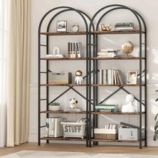 KTP0948 Modern Kemerli Metal 5 Katlı Kitaplık Standı