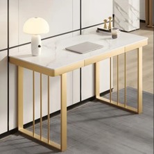 ÇLM354 Modern Dikdörtgen Çalışma Masası Mdf Üstlü Metal Kızak Ayaklı Çekmeceli
