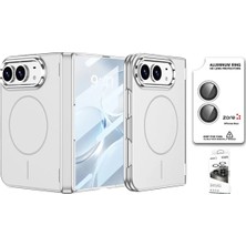 Vendas iPhone Duo Kılıf M-safe Şarj Özellikli Zore Kıpta KPT-14 Sert PC Kapak + Safir Anti-Reflective Kamera Lens Koruyucu