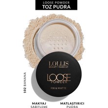 Lollis Loose Powder Transparan Pudra Mat Bitişli Makyaj Sabitleyici Matlaştırıcı Toz Pudra 102 Banana