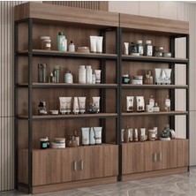 KC-0167 Kitaplık ve Vitrin Standı Metal ve Mdf