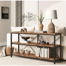 KC-0199 Endüstriyel Metal Çerçeveli Mdf Konsol Masası, 2 Raflı