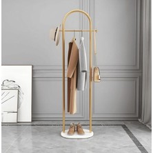 KC-0149 Metal Çift Kancalı Askılık, 170 cm Gold-Beyaz