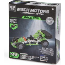 Mech Motors Motorlu Metal Yapı Seti Yarış Arabası 142 Parça - Pilli Stem Oyuncak Araba Kiti 8+ Yaş