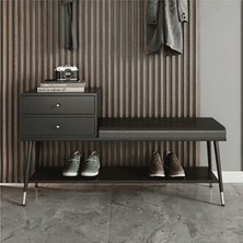 PTM8716 Siyah Metal Ayakkabılık 100X35X47 cm