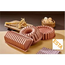 Esta Asya Döküm Granit 3lü Kek Tart Baton Seti Rose Gold