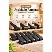 5301 10LU Ayakkabı Rampası Ayakkabı Düzenleyici Dolap Içi Organizer- Siyah
