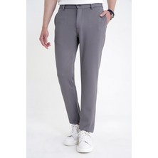 Efor Comfort Fit Rahat Kalıp Beli Lastikli Armürlü Dokuma Esnek Pamuklu Gri Jogger Pantolon P 1217