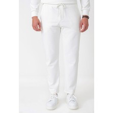 Efor Comfort Kalıp Beli Lastikli %100 Pamuk Ipli Ekru Beyaz Pantolon P 1237