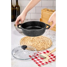 Esta Döküm Granit 30 cm Karnıyarık Tenceresi Siyah
