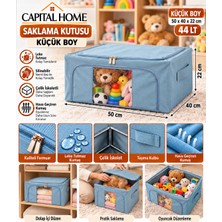 Capital Home Çok Amaçlı  Hurç Çelik Iskeletli+ Şeffaf Pencereli+Çift Fermuarlı+ 50 x 40 x 22 cm