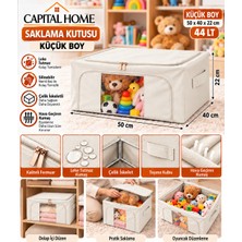 Capital Home Çok Amaçlı  Hurç Çelik Iskeletli+ Şeffaf Pencereli+Çift Fermuarlı+ 50 x 40 x 22 cm