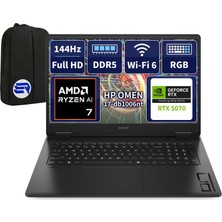 Hp Omen 17 C67G3EAEP3 Ryzen Aı7 350 RTX5070 16GBRAM 2tbssd 17.3'' Fhd 144Hz WIN11 Pro + Elektropasaj Çanta