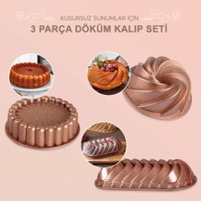 Esta Rüzgar Gülü Rose Döküm Granit Kek Kalibi Seti Rose Gold