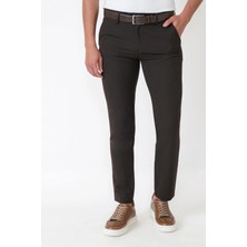 Efor Slim Fit Esnek Pamuklu Yan Cepli Kahverengi Pantolon P 1226