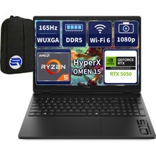 Hp Hyperx Omen 15 D2QW4EAEP7 Ryzen5 240 RTX5050 8gb 32GBRAM 512GBSSD 15.3'' Wuxga 165Hz WIN11 Pro + Elektropasaj Çanta