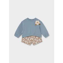 Mayoral Kız Bebek Bermuda Şort Bluz Takım 1-4 Yaş Mavi