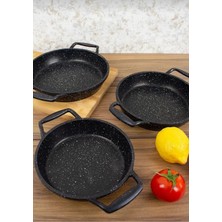 Esta Essenso Döküm Granit 3lü Sahan 18-20-22 cm Siyah Siyah