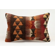 Kilim Wholesale El Yapımı Kilimden Yapılmış Vintage Kırlent Kılıfı, Yün, 40X60 cm