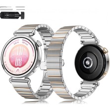 Sneezy Huawei Watch Gt7 41MM Ile Uyumlu Renk Detaylı 18MM Paslanmaz Çelik Metal Kordon Kayış