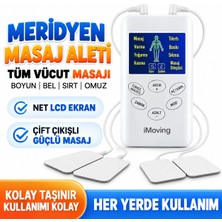 BRAVİON Imoving Dijital LCD Ekranlı Elektrikli Masaj Aleti Tens Ems Çift Çıkışlı 8 Modlu Ayarlanabilir Yoğunluklu