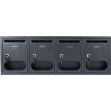 Macrostar Metal Camlı Posta Kutusu 4'li Set Blok