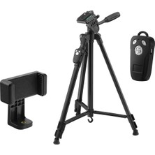 Aslanoğlu Store Telefon Tripodu Ayarlanabilir Kollu Bluetooth Kumandalı 140 cm Siyah HDX3388