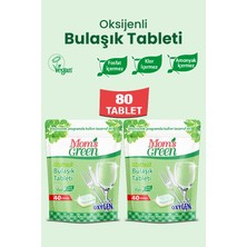Mom's Green  2'Li Set  Oksijenli Bulaşık Makinesi Tableti  40'lı