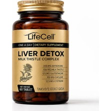 Life Cell Liver Detox  GlutatyonDevedikeni ve Enginar Içeren Takviye Edici Gıda 60 Tablet